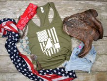 Load image into Gallery viewer, American Flag Barrel Racer Graphic Tank Top