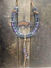 Load image into Gallery viewer, Personalized Horse Gift - Purple Dreamcatcher Horseshoe