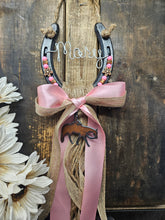 Load image into Gallery viewer, Personalized Horse Gift - Pink Sands Rustic Horseshoe