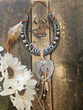 Load image into Gallery viewer, Horse Memorial Gift - Small Angel Wings Horseshoe