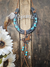 Load image into Gallery viewer, Personalized Horse Gift - Amber Horseshoe Decor Pendant at Bottom