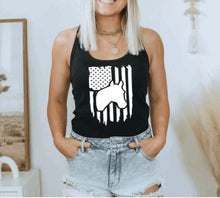 Load image into Gallery viewer, American Flag Horse Head Graphic Tank Top