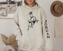 Load image into Gallery viewer, Personalized Horse Gift - Horse Running Name Hoodie