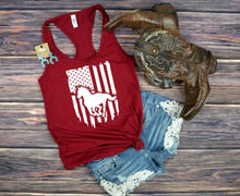 Load image into Gallery viewer, American Flag Horse Running Tank Top