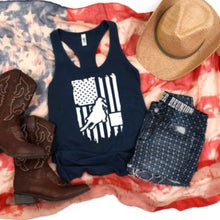 Load image into Gallery viewer, american flag horse tank top