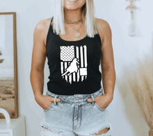 Load image into Gallery viewer, American Flag Barrel Racer Graphic Tank Top