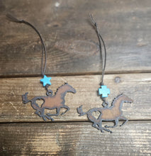 Load image into Gallery viewer, Horse Charm Gift - Rustic Horse Charm with Cross or Star