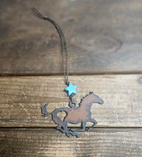 Load image into Gallery viewer, Horse Charm Gift - Rustic Horse Charm with Cross or Star