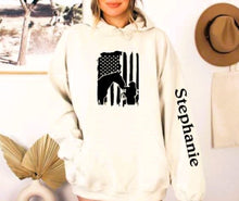 Load image into Gallery viewer, Custom Horse Lover Gift - Personalized American Flag Horse and Rider Hoodie