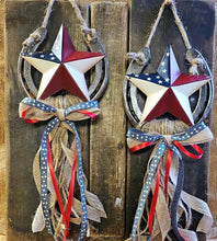 Load image into Gallery viewer, American Flag Rustic Horseshoe