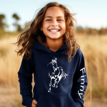 Load image into Gallery viewer, Custom Horse Gift for Kids - Personalized Equestrian Hoodie
