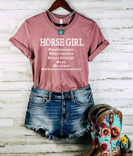Load image into Gallery viewer, Funny Horse Lover T-shirt - Horse Girl Hashtags