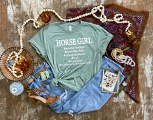 Load image into Gallery viewer, Funny Horse Lover T-shirt - Horse Girl Hashtags