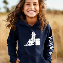 Load image into Gallery viewer, Horse Hoodie for Kids - Personalized Barrel Racer Hoodie