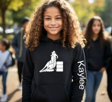 Load image into Gallery viewer, Horse Hoodie for Kids - Personalized Barrel Racer Hoodie