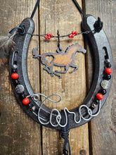 Load image into Gallery viewer, Horse Gift for Equestrians and Barrel Racers - Hanging Horseshoe Decor