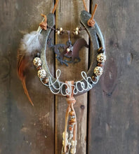 Load image into Gallery viewer, Personalized Horse Gifts- Horse Lover Gift for Equestrians and Barrel Racer - Cheetah Print Horseshoe