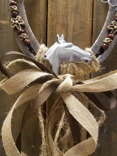 Load image into Gallery viewer, Personalized Gifts for Horse Lovers - Rustic Welcome Horseshoe