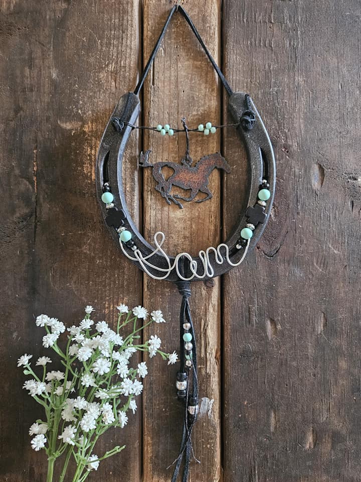 Horse Gift for Equestrians Girls that Love Horses - Hanging Horseshoe Decor - Cowgirl Gift