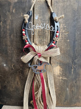 Load image into Gallery viewer, Personalized Horse Gift - Rustic Horseshoe - Horse Lover Gift for Equestrians &amp; Barrel Racers
