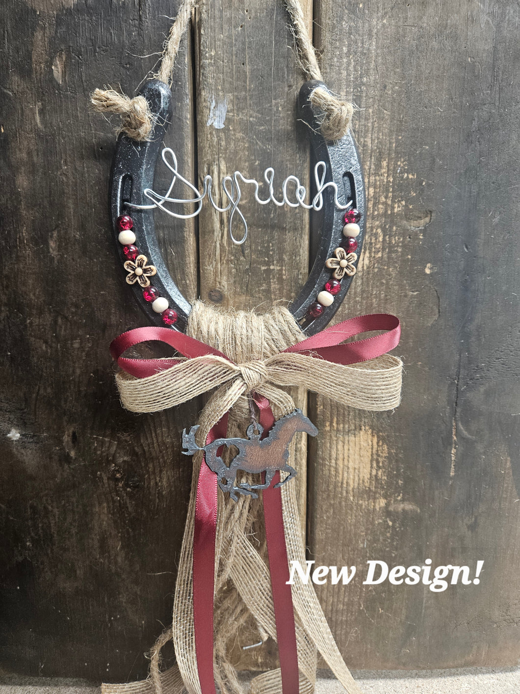 Personalized Horse Gift - Rustic Horseshoe - Horse Lover Gift for Equestrians & Barrel Racers