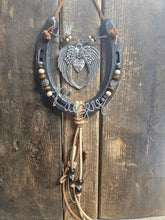 Load image into Gallery viewer, Horse Memorial Gift - Angel Wings Horseshoe
