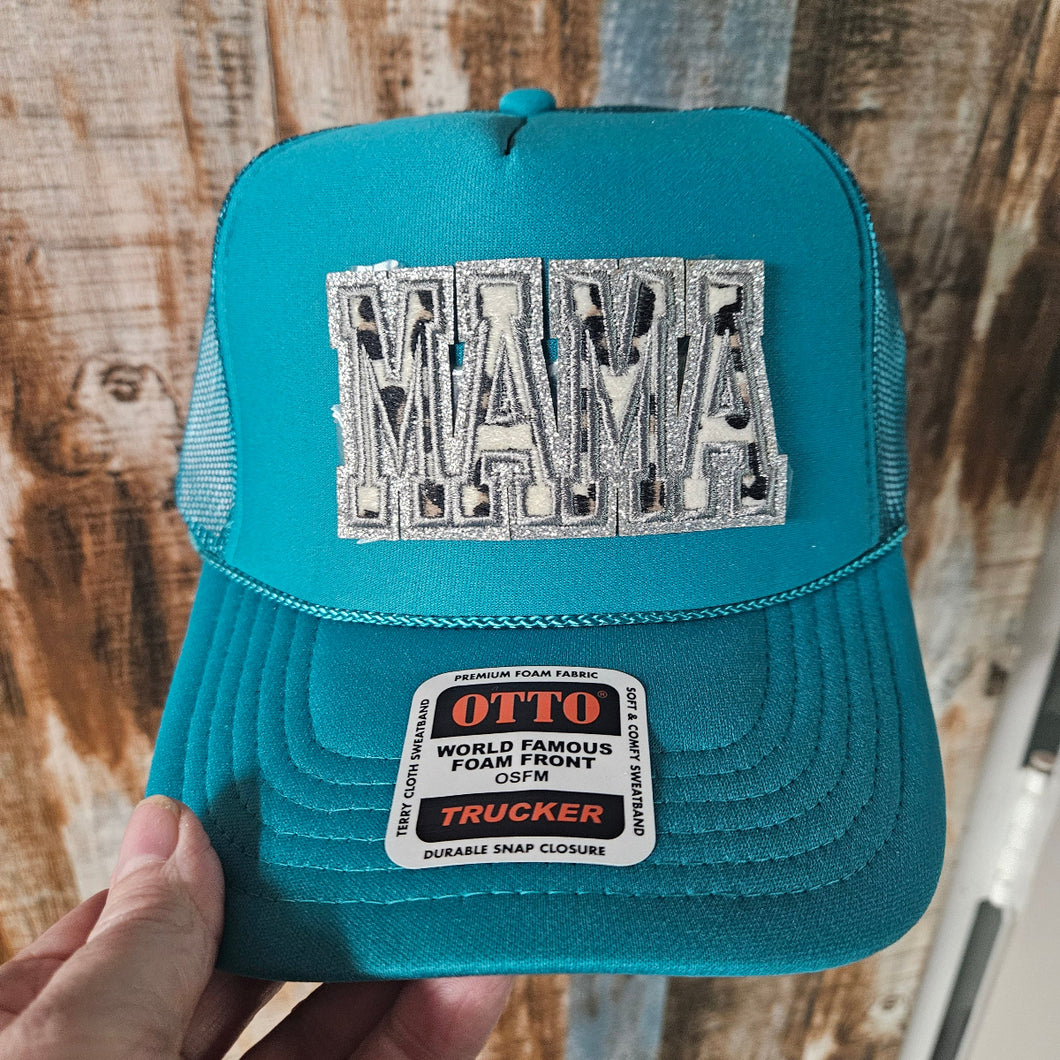 Trucker Hat - Glitter Cowprint Mama