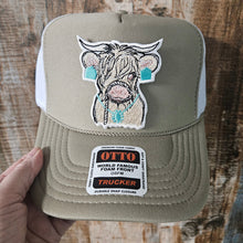 Load image into Gallery viewer, Trucker Hat for Horse Lovers- Highland Cow

