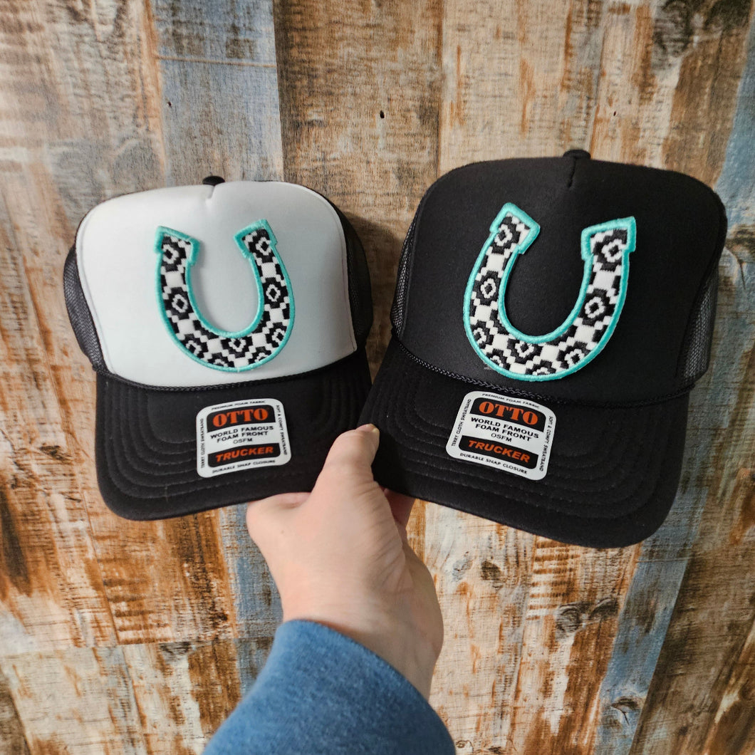 Trucker Hat for Horse Lovers- Good luck Horseshoe
