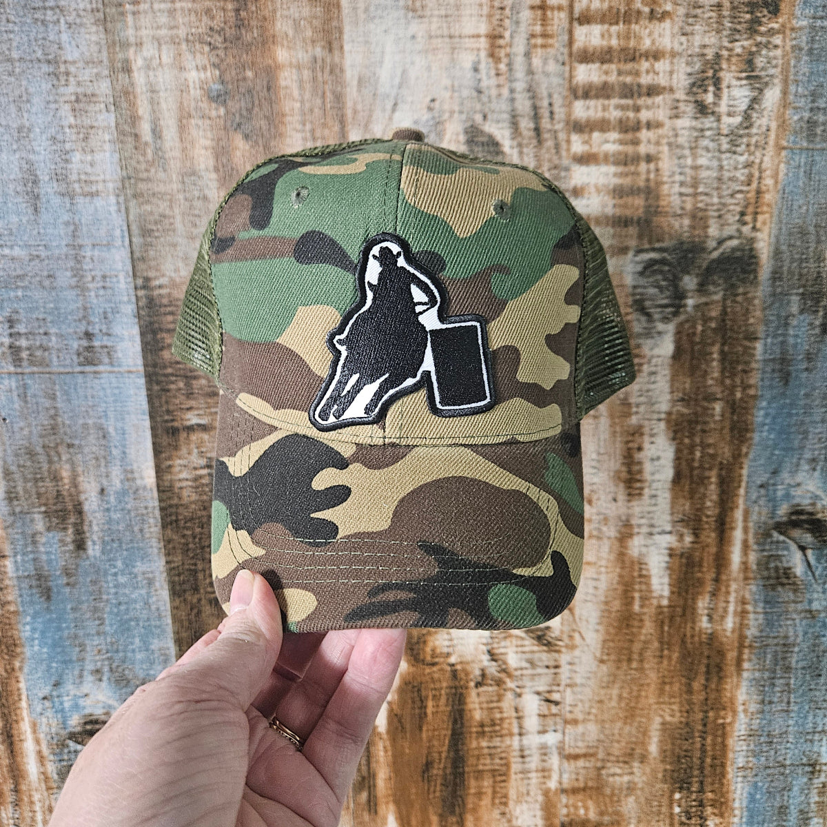 Barrel Racer Hat - Green Camo Baseball Cap