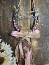 Load image into Gallery viewer, Personalized Horse Gift - Pink Sands Rustic Horseshoe
