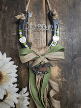 Load image into Gallery viewer, Personalized Horse Gift - Horse Lover Gift for Equestrians and Barrel Racers - Hanging Horseshoe Design
