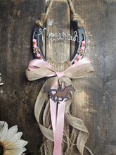 Load image into Gallery viewer, Personalized Horse Gift - Pink Sands Rustic Horseshoe
