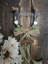 Load image into Gallery viewer, Personalized Horse Gift - Horse Lover Gift for Equestrians and Barrel Racers - Hanging Horseshoe Design
