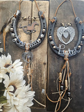 Load image into Gallery viewer, Horse Memorial Gift - Small Angel Wings Horseshoe
