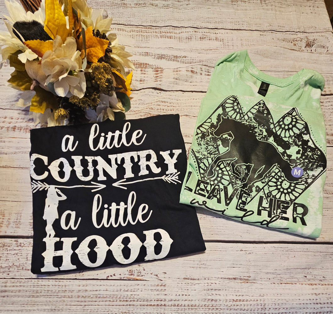 T-shirt Bundle Medium- A Little Country/ Leave Her Wild Tees