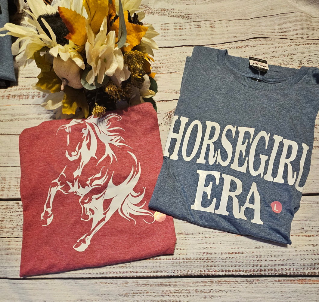 T-shirt Bundle Larges- Horsegirl Era/ Boho Horse Tees
