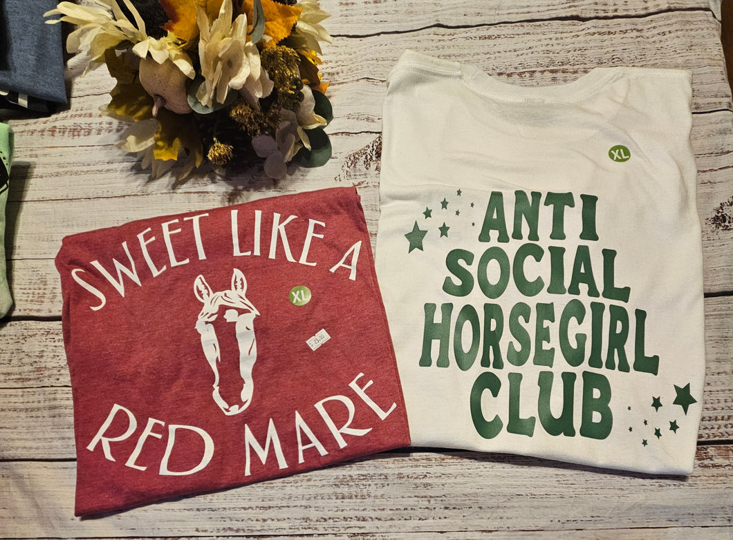 T-shirt Bundle X Larges- Sweet Like a Red Mare/ Anti Social Horsegirl Tees