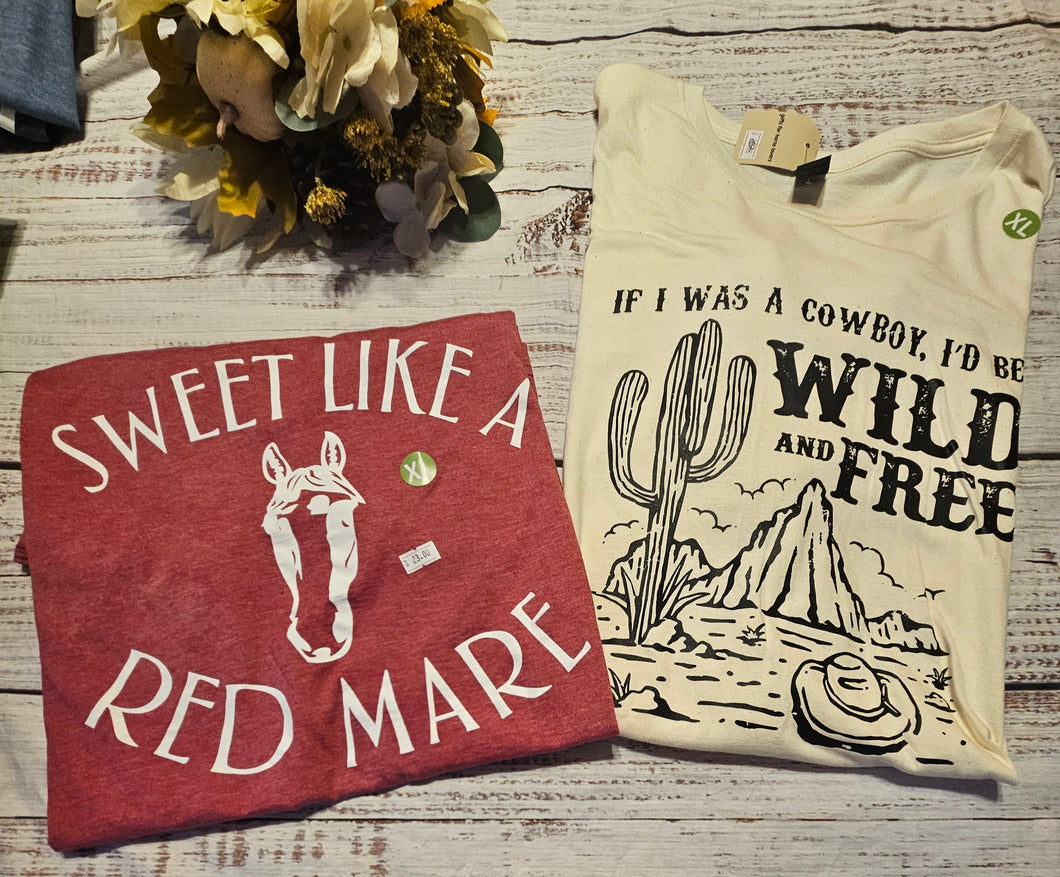 T-shirt Bundle X Larges- Sweet Like a Red Mare/ If I Was a Cowboy Tees