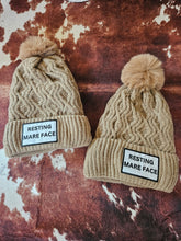 Load image into Gallery viewer, Funny Horse Beanie with Pom Pom Winter Hat - Resting Mare Face
