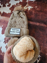 Load image into Gallery viewer, Funny Horse Beanie with Pom Pom Winter Hat - Resting Mare Face
