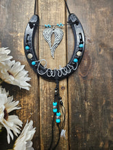 Load image into Gallery viewer, Horse Memorial Gift - Angel Wings Horseshoe
