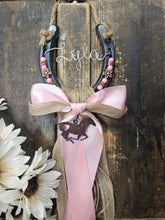Load image into Gallery viewer, Personalized Horse Gift - Pink Sands Rustic Horseshoe
