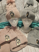 Load image into Gallery viewer, Horse Lover Beanie Winter Hat - Turquoise Pony
