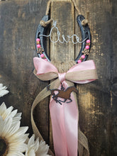 Load image into Gallery viewer, Personalized Horse Gift - Pink Sands Rustic Horseshoe
