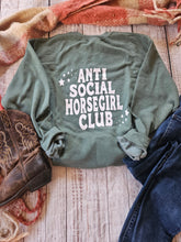 Load image into Gallery viewer, Funny Horse Lover Crewneck Sweatshirt - Anti-Social Horsegirl

