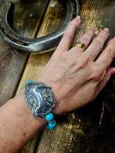 Load image into Gallery viewer, Western Style Horse Running Turquoise Beaded Bracelet
