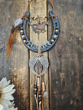 Load image into Gallery viewer, Horse Memorial Gift - Angel Wings Horseshoe- A Piece of My Heart Lives in Heaven
