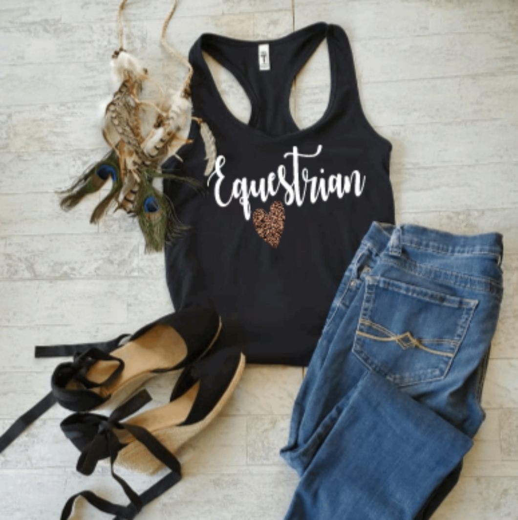 Equestrian Tank Top with Cheetah Print