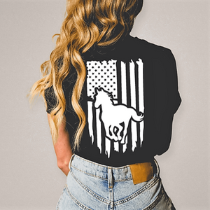 american flag horse t-shirt